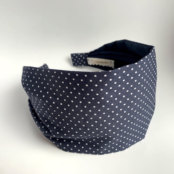 Polka Dot Headband Polka Dots Hairband Fabric Blue With  display picture 2