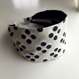Sunday dress head bands women Wide fabric headband for women jerseymaid Black and White collection Cotton + Steel made in japan mod retro