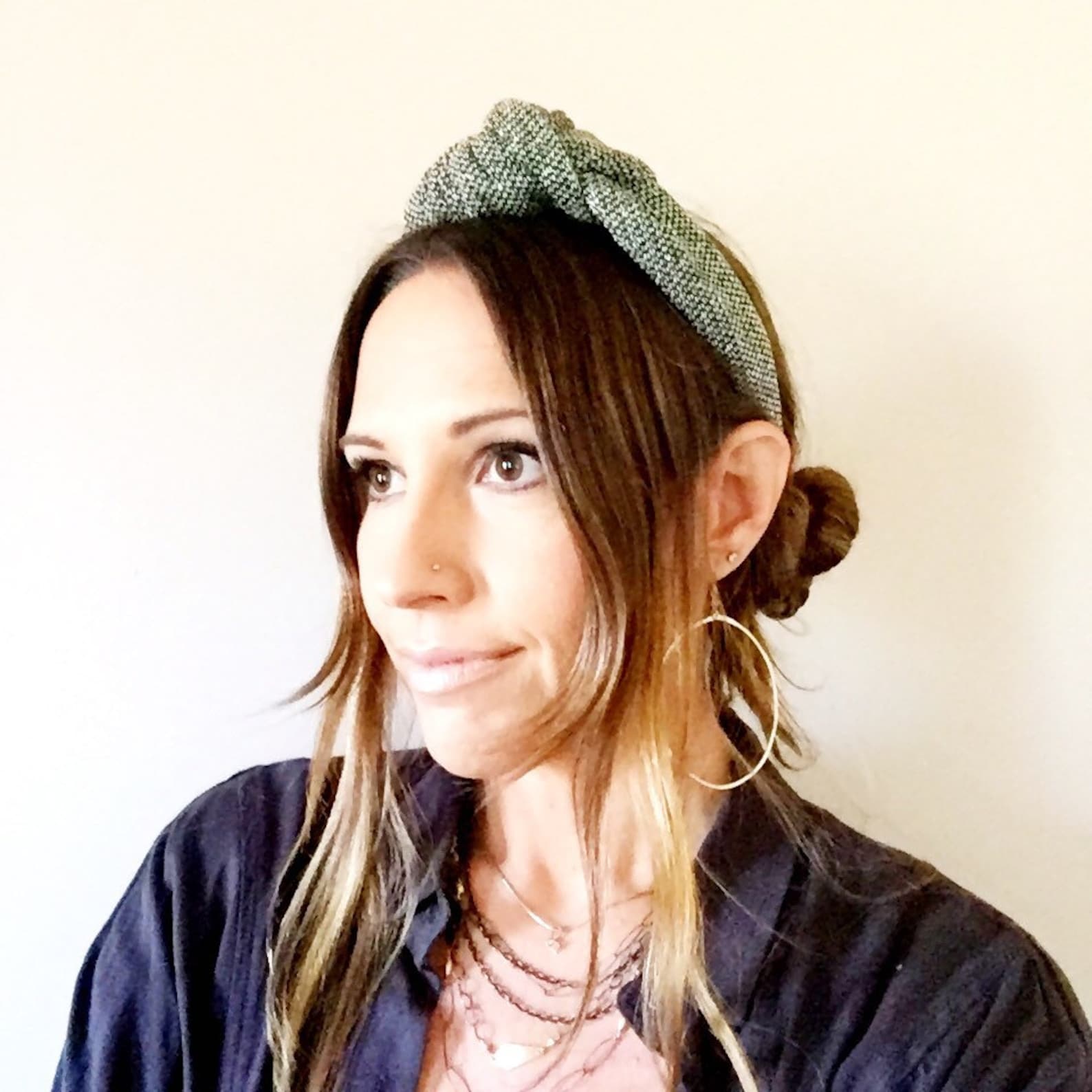 Headbands for Women Knotted Black Tweed Top Knot Headband Etsy