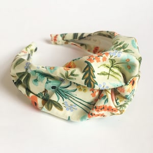 Grande fascia per capelli con nodo superiore, fascia per capelli, accessori per capelli, fascia per capelli annodata antiscivolo, per donna, rifle paper co amalfi herb garden