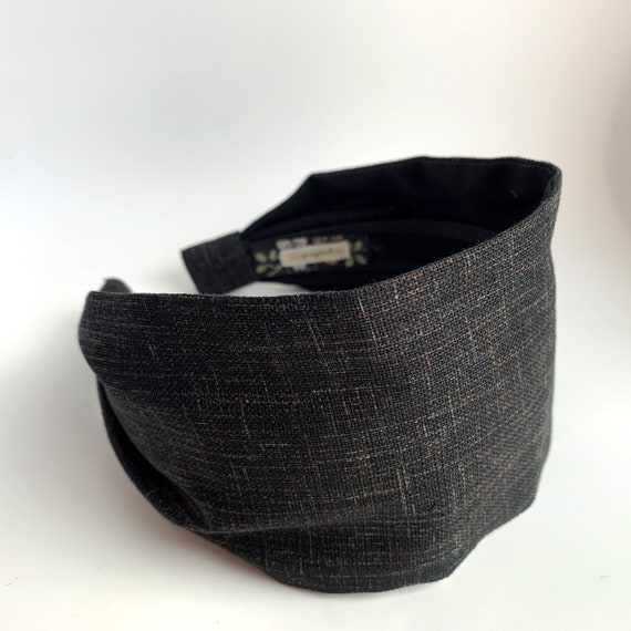 womens headband Washed black Headband - Shadow weave sevenberry - for women - sophisticated hair band for professional cotton dobby