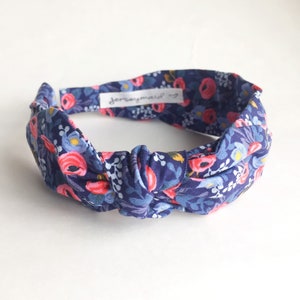 Headbands for women with bow narrow side knot headband Women&#39;s Fabric Headband side knot topknot bow Adult headband Woman rifle paper co.