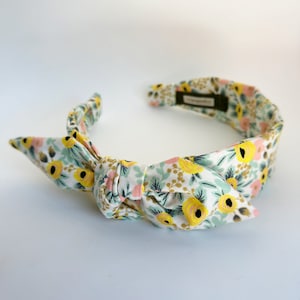 Headbands for women with bow narrow side knot headband Women&#39;s Fabric Headband side knot topknot bow Adult headband Woman rifle paper co.