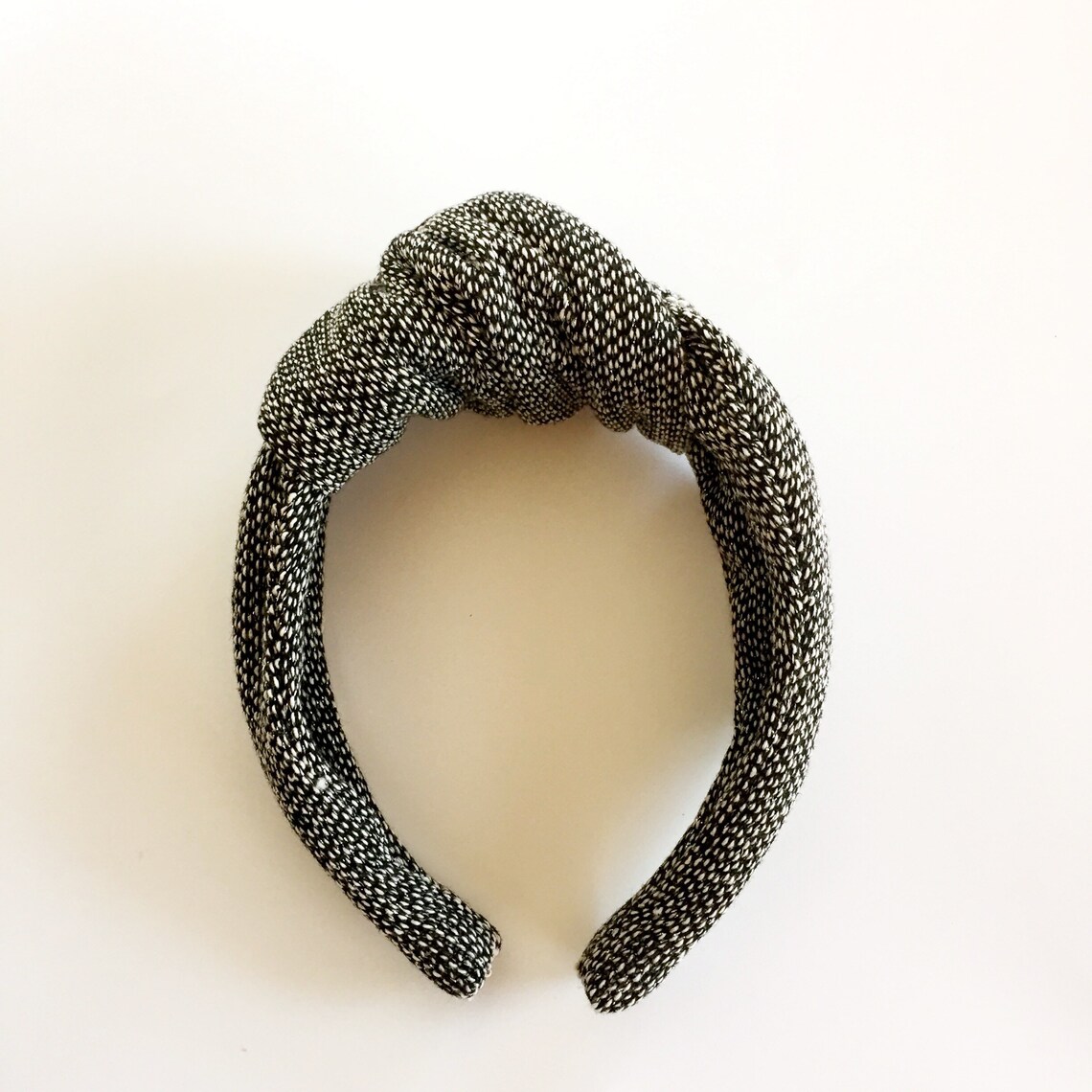 Headbands for Women Knotted Black Tweed Top Knot Headband Etsy