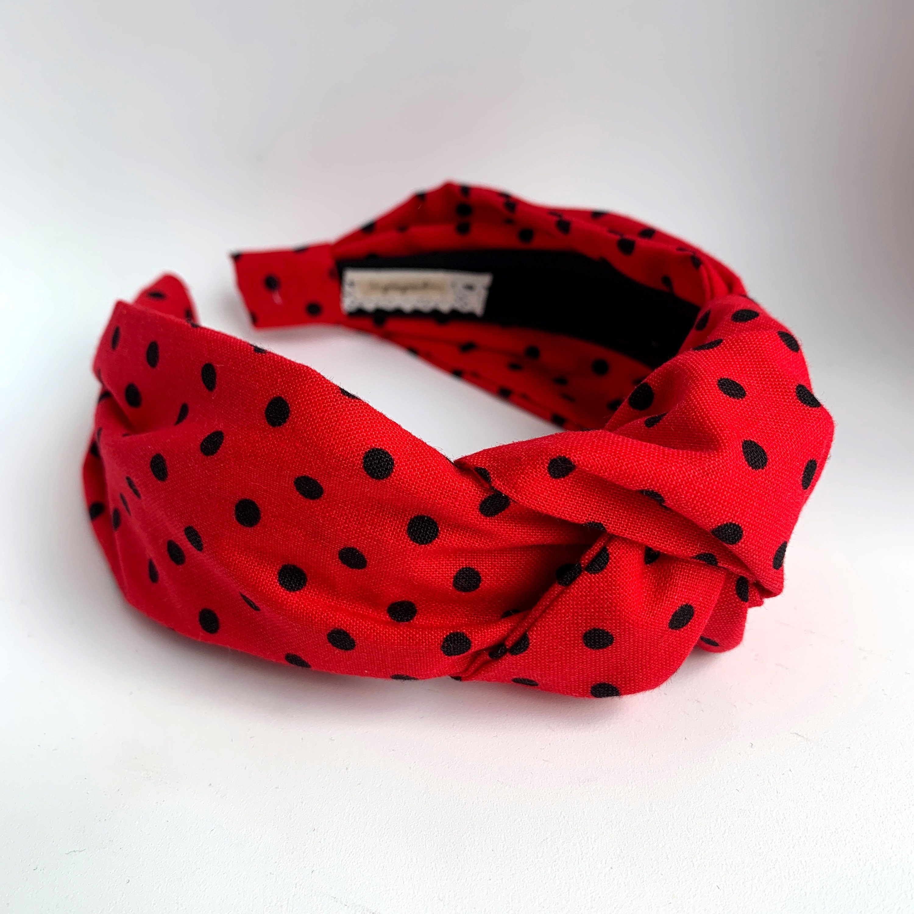 Red Polka Dot Top Knot Headband Dotted Adult 40 display picture 2