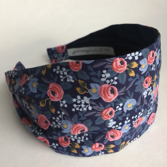 Fabric Headbands for Women - Flower head band women's Hairband - Wide Comfy No Slip hair bands for short hair rifle paper co calico