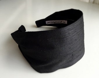 headbands for women silk Jerseymaid luxe adult headband woman head bands hair bands black silk hair scarf solid black hairband