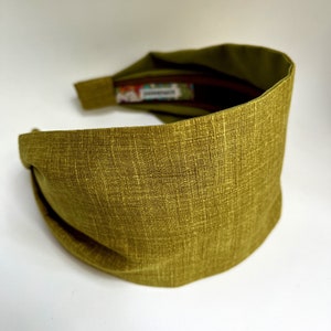 Fasce per capelli da donna • fascia larga in tessuto • verde tinta unita • realizzata negli USA • tessuto giapponese • regalo per donna