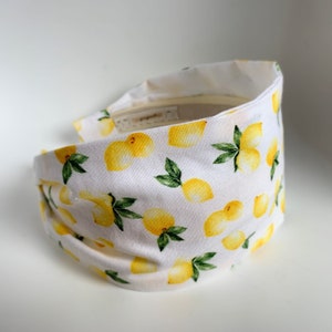 Little lemon Wide Headbands for women yellow retro hair band mod hairband hair accessories gift for girls teen women lemons citrus