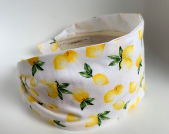 Little lemon Wide Headbands for women yellow retro hair band mod hairband hair accessories gift for girls teen women lemons citrus