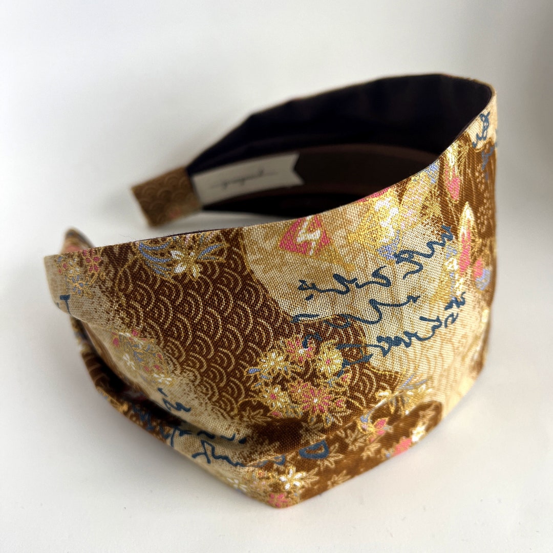 Japanese Headbands for Women Sakura Fabric With Japanese Fans Cherry