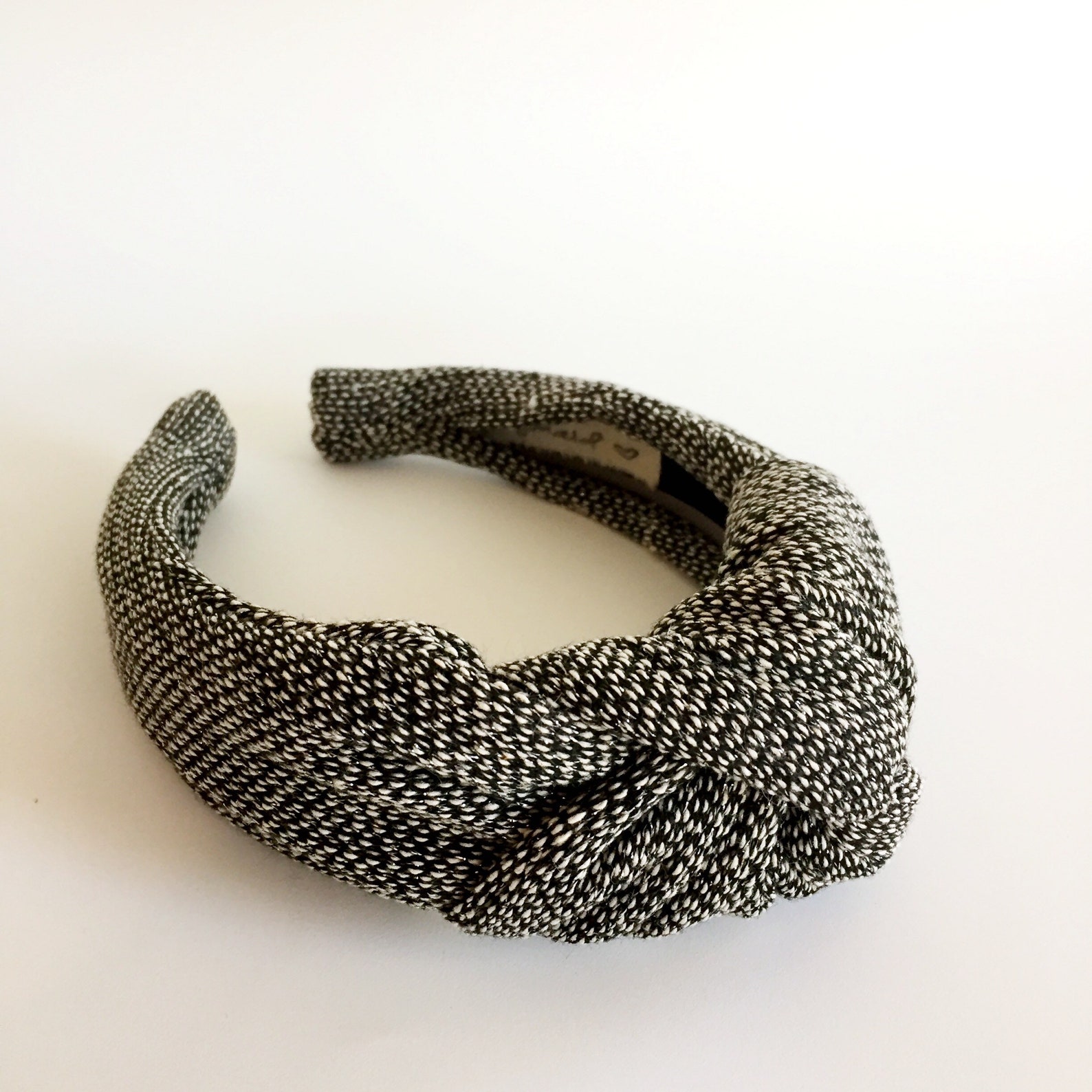 Headbands for Women Knotted Black Tweed Top Knot Headband Etsy