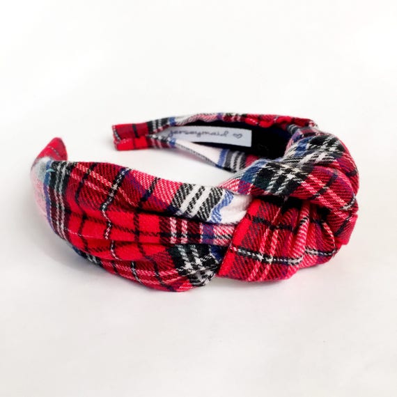 Plaid Top Knot Turban Headband: 40 display picture 3