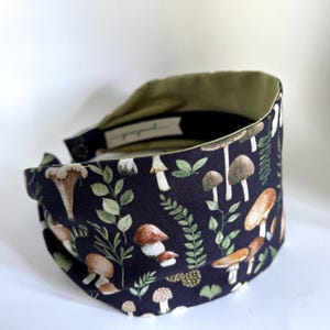 Headbands for women 3.25 in. fern & mushroom hairband nature lover gift for nature lover Shitake Happens black from Dear Stella's Moonflower
