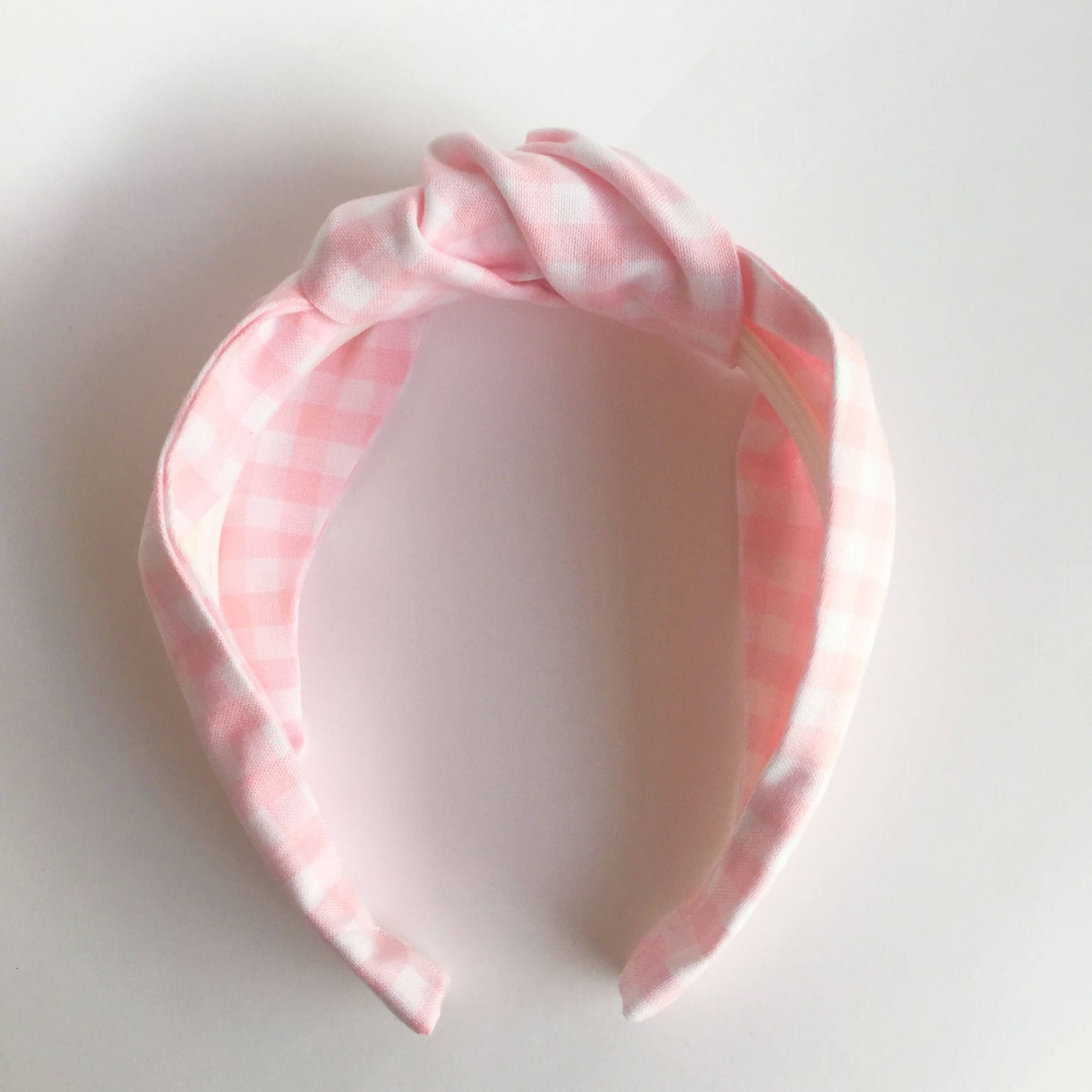 Gingham Headband Pink Gingham Top Knot Turban Headband Adult Etsy