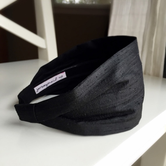 Headband for Women Black Wide Comfortable Non Slip Cotton Jersey