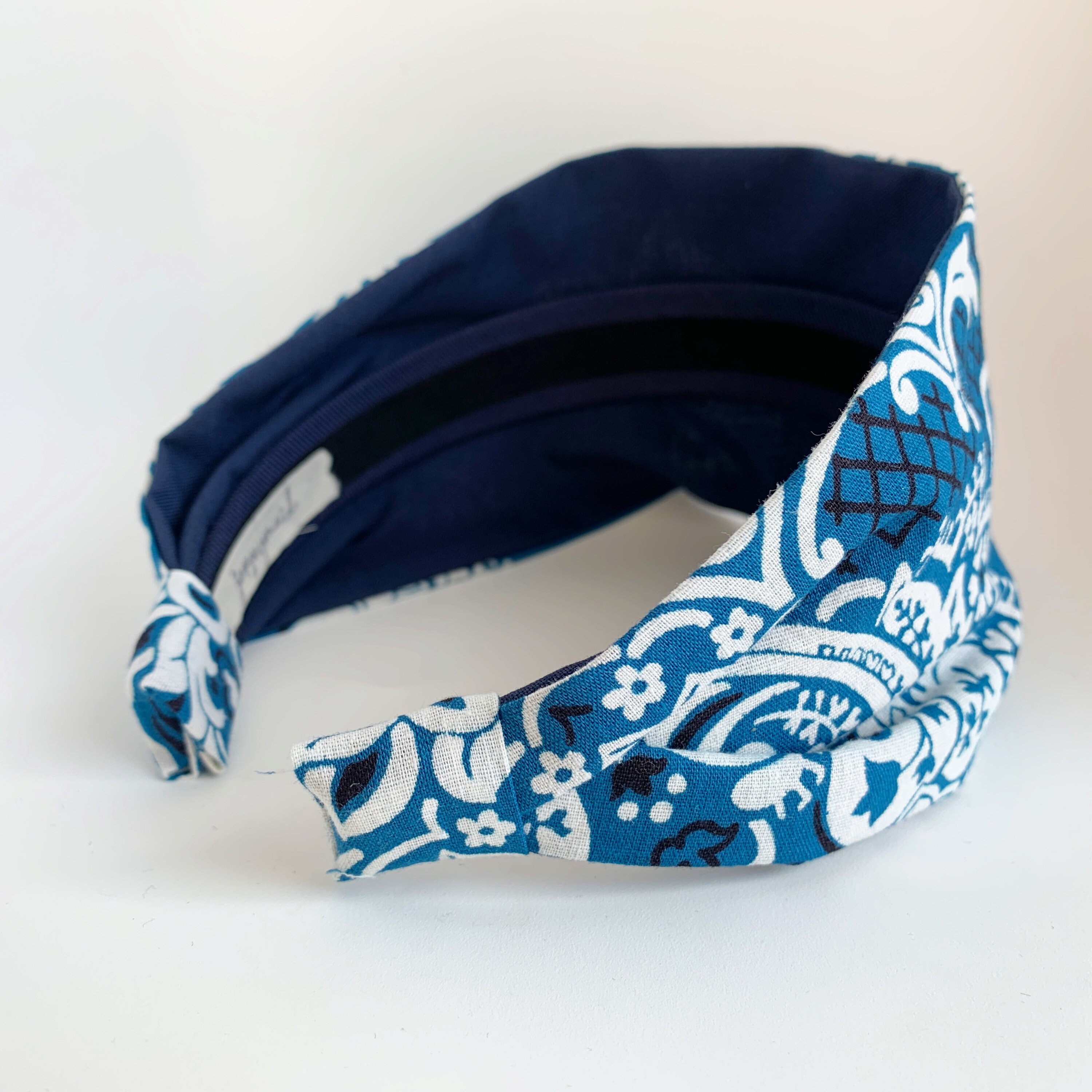 Blue Hair bandana headband vintage made in USA blue bandana Etsy