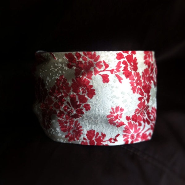 Vintage Silk Kimono headband for women , womens headband , red headband silk hairband hair scarf handmade