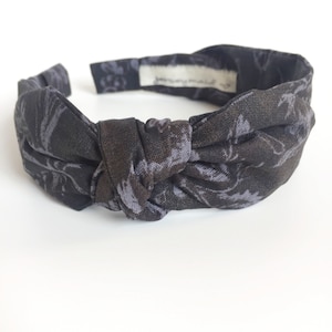 Headbands for women with bow narrow side knot headband Women&#39;s Fabric Headband side knot topknot bow Adult headband woman Woman . Grey