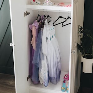 princess armoire dress up White/Pink Kids Armoire Dress Up Storage with Mirror Wardrobe Costume Organizer