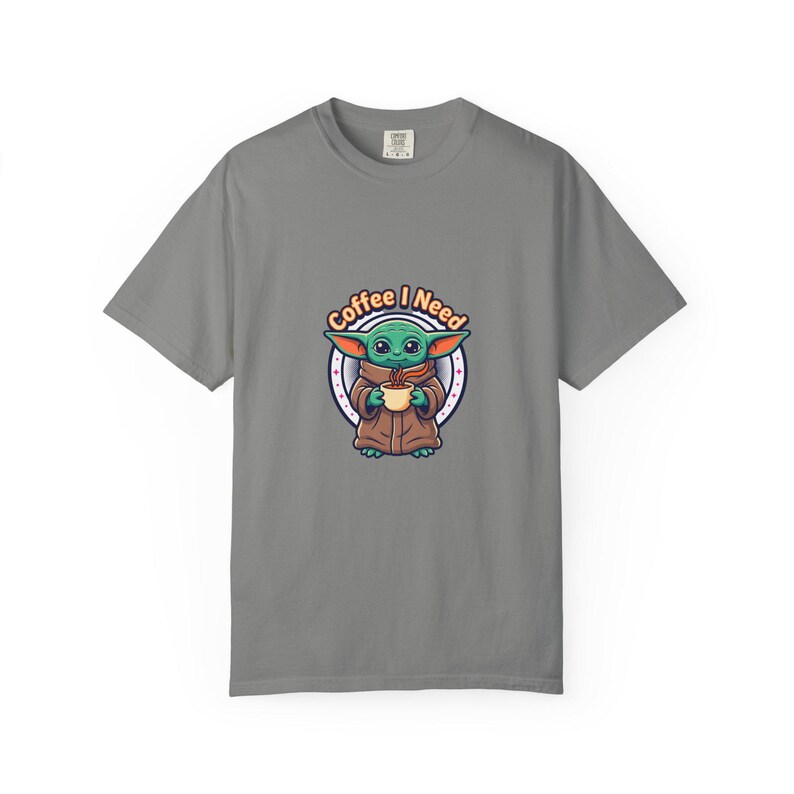 Grogu Needs Coffee Garment-Dyed T-shirt image 11