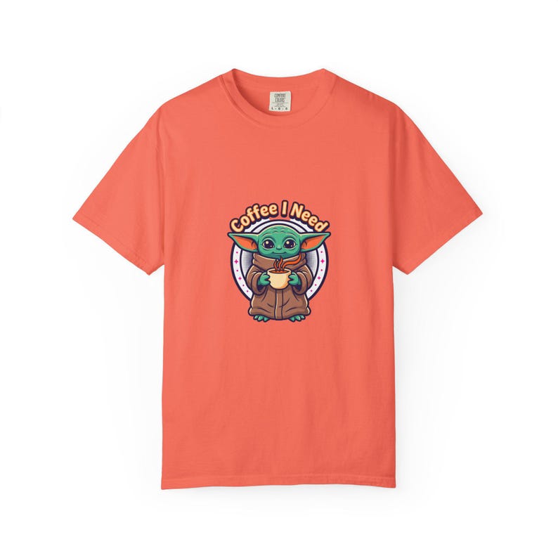 Grogu Needs Coffee Garment-Dyed T-shirt image 3