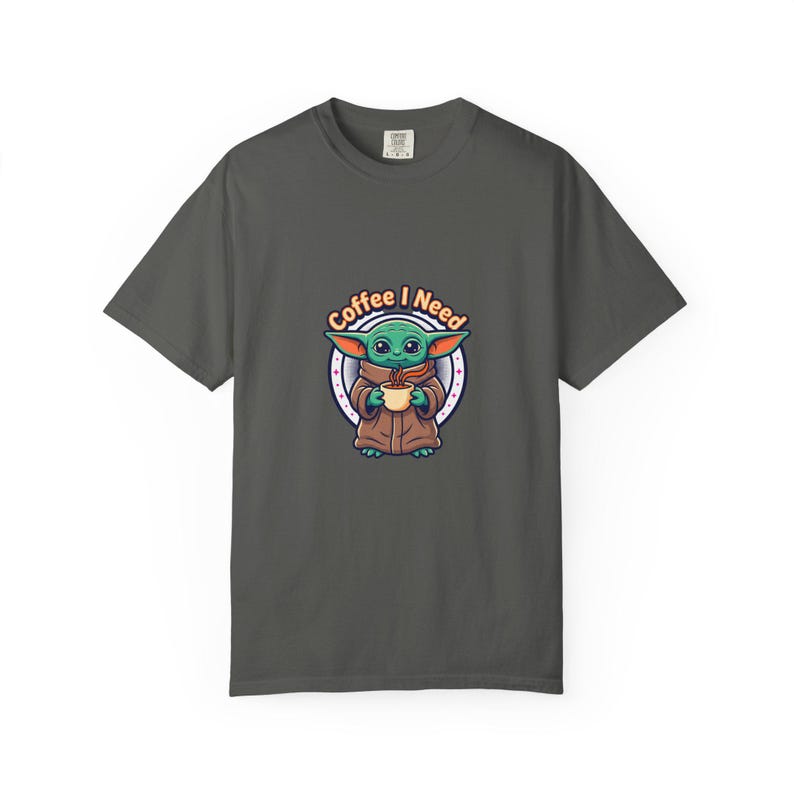 Grogu Needs Coffee Garment-Dyed T-shirt image 8