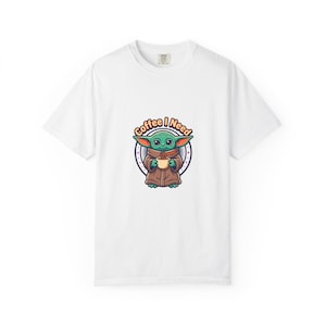Grogu Needs Coffee Garment-Dyed T-shirt image 1
