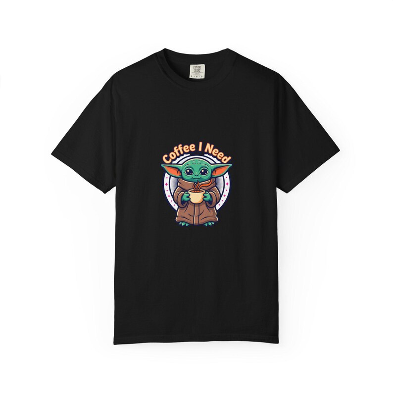 Grogu Needs Coffee Garment-Dyed T-shirt image 13