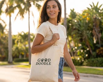Good Doodle Tote Bag | Bernedoodle Mom Bag | Doodle Dog Tote | Paw Print Canvas Bag | Bernedoodle Gift | Dog Mom Tote | Doodle Lover Bag