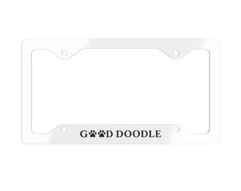 Good Doodle License Plate Frame | Bernedoodle Gift | Doodle Dog Car Decor | Paw Print Frame | Dog Mom Car Gift