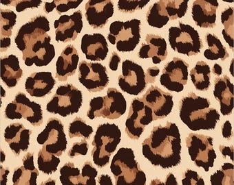Tela de leopardo marrón y negra, tela con estampado animal estilo selva salvaje, tela retro de pradera otoñal, tela 100% algodón por medio metro.