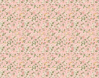 Tela floral vintage, tela de flores silvestres en tonos pastel, tela estilo shabby chic francés, tela para vestidos de primavera estilo pradera, tela 100% algodón por medio metro.