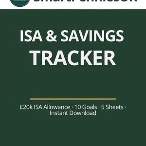 UK ISA Ersparnis Tracker Tabelle | Auto-Allowance Tore Fortschrittsbalken | Excel Google Sheets Digitaler Download