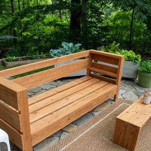 Modern Outdoor Bench Plans | DIY Garden Sofa Blueprint (PDF)