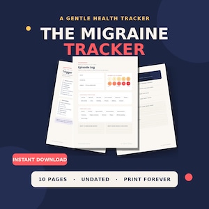 Migraine Tracker Printable PDF | Headache Log Journal | Health Tracker for Doctor Appointments | Symptom & Trigger Tracker