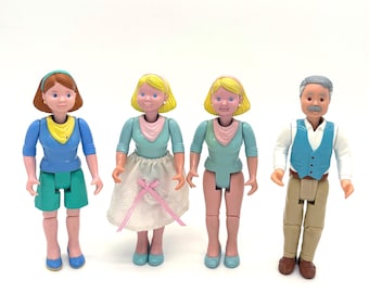 Fisher Price Loving Family Dream Dollhouse People Figures: Red Headed Mom, Blond Moms, Grandpa