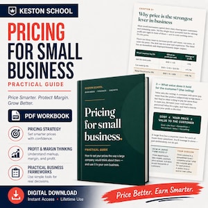 Small Business Pricing Strategy PDF Guide | Profit Margin Workbook | Cost Breakdown Ebook for Entrepreneurs