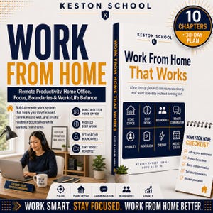 Work From Home That Works | Remote Work Productivity, Home Office, Boundaries & Deep Work Guide PDF