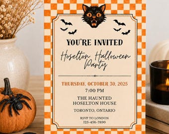 Vintage Classic Halloween Party Invitation | Trunk or Treat Invite, Trick or Treat Party | Spooky & Colorful Invitation (Digital Download)