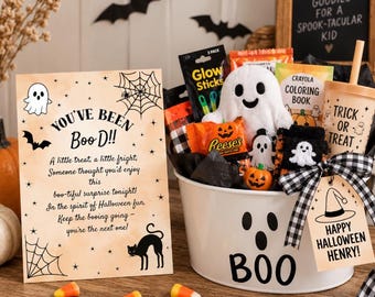 Classic Boo Basket Letter for Kids | Editable Canva Halloween Note | Personalized Boo Surprise Printable | Cute Halloween Letter Insert