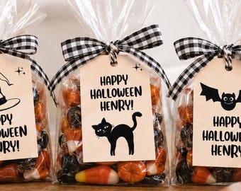 Personalized Halloween Gift Tags, Boo Basket Tags for Kids, Halloween Treat Bag Tags, Custom Name Halloween Party Favor Tags, Printable
