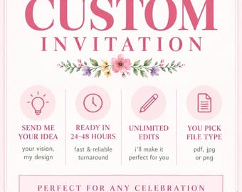 Custom Invitation Design • Made-to-Order Party Invite (Digital Download)