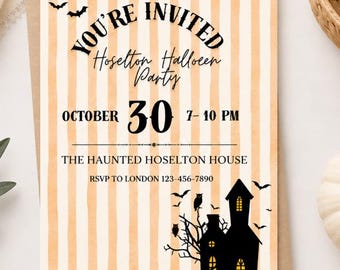 Classic Vintage Halloween Party Invite | Trunk or Treat, Trick or Treat | Spooky & Colorful Invitation (Digital Download)