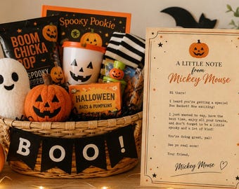 Boo Basket Letter from Disney World • Personalized Minnie/ Mickey Halloween Note • Printable Kids Surprise • Digital Download