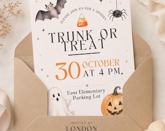 Trunk or Treat Invitation | Halloween Party Invite | Halloween School Event Flyer (Digital Download)