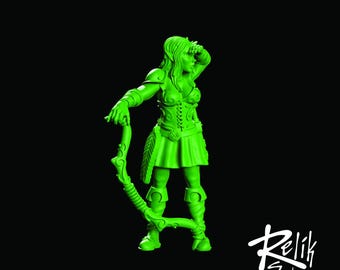 Archer Girl Wood Elf Model Pose B 28mm 32mm - Unpainted Resin Figure
