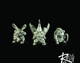 Space Rabbits 3 Model Set 28mm 32mm - Unpainted Resin Figure