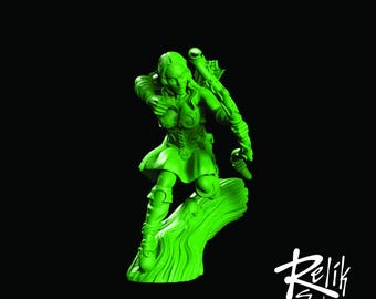 Archer Girl Wood Elf Model Pose A 28mm 32mm - Unpainted Resin Figure