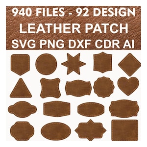 940 Leather Patch Designs Bundle, 92 Unique SVG Shapes, Digital Leather Crafting Templates